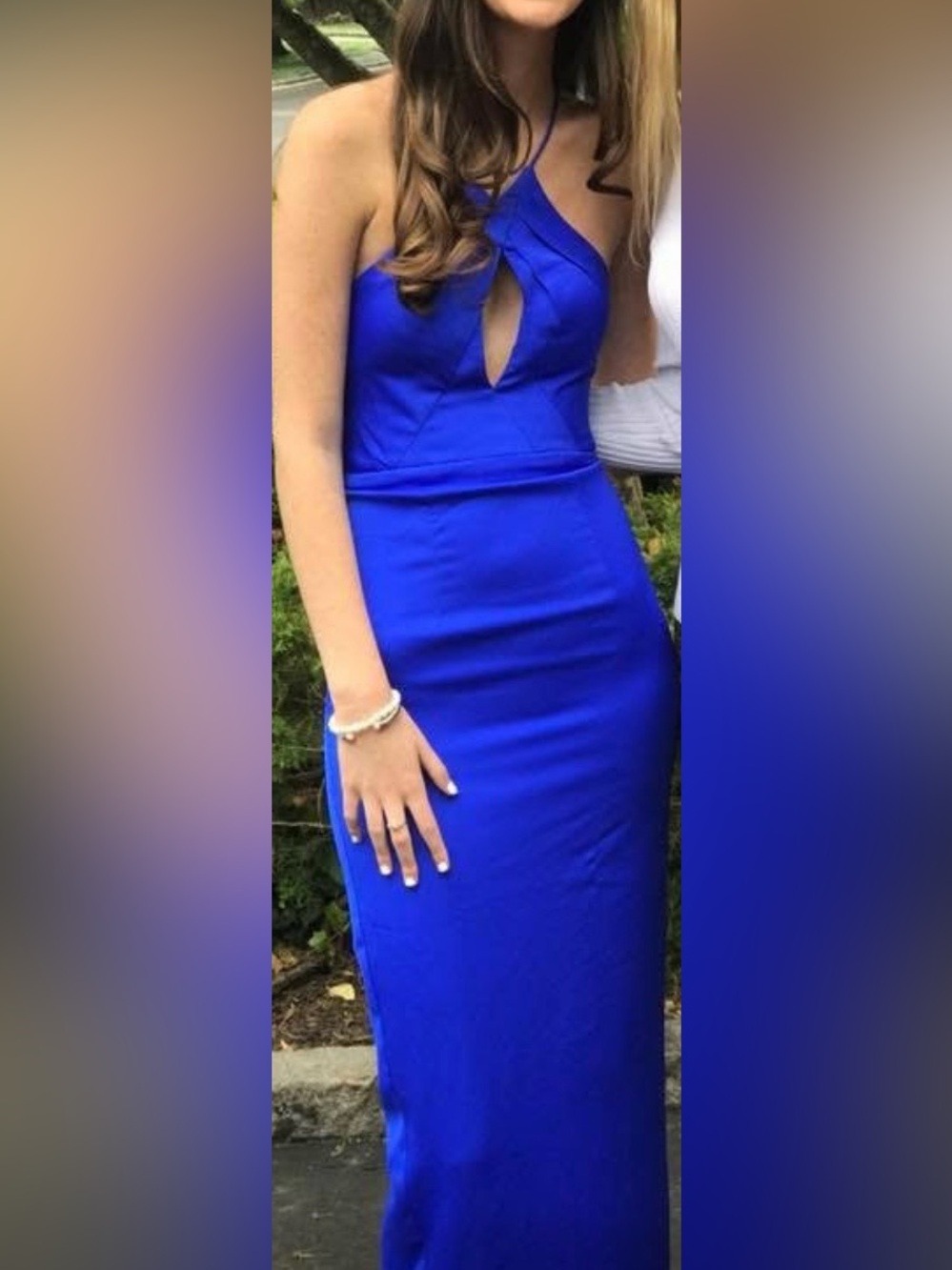 New Bariano Backless Spaghetti-Strap Maxi Dress in Cobalt Blue